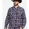 Western Shirt * | Outlet Resistol Men'S Crook Small Plaid Long Sleeve Western Shirt