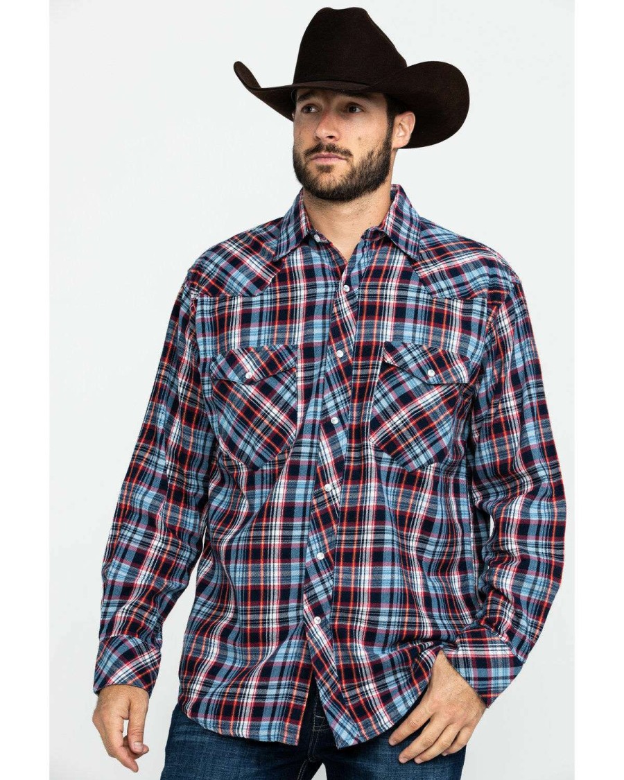 Western Shirt * | Outlet Resistol Men'S Crook Small Plaid Long Sleeve Western Shirt