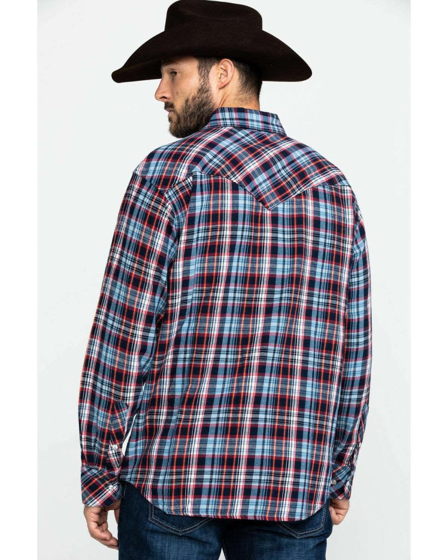 Western Shirt * | Outlet Resistol Men'S Crook Small Plaid Long Sleeve Western Shirt