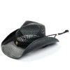 Western Hat * | Peter Grimm Ltd Outlet Peter Grimm Black Pinch Front Toyo Straw Western Hat