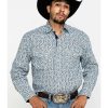 Western Shirt * | Sale Resistol Men'S Tavares Floral Geo Print Long Sleeve Western Shirt