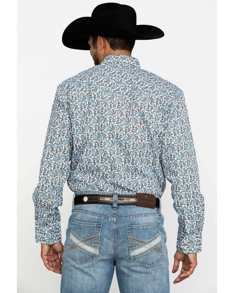 Western Shirt * | Sale Resistol Men'S Tavares Floral Geo Print Long Sleeve Western Shirt