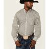 Western Shirt * | Sale Resistol Men'S Olive Hinsdale Small Geo Print Long Sleeve Button-Down Western Shirt