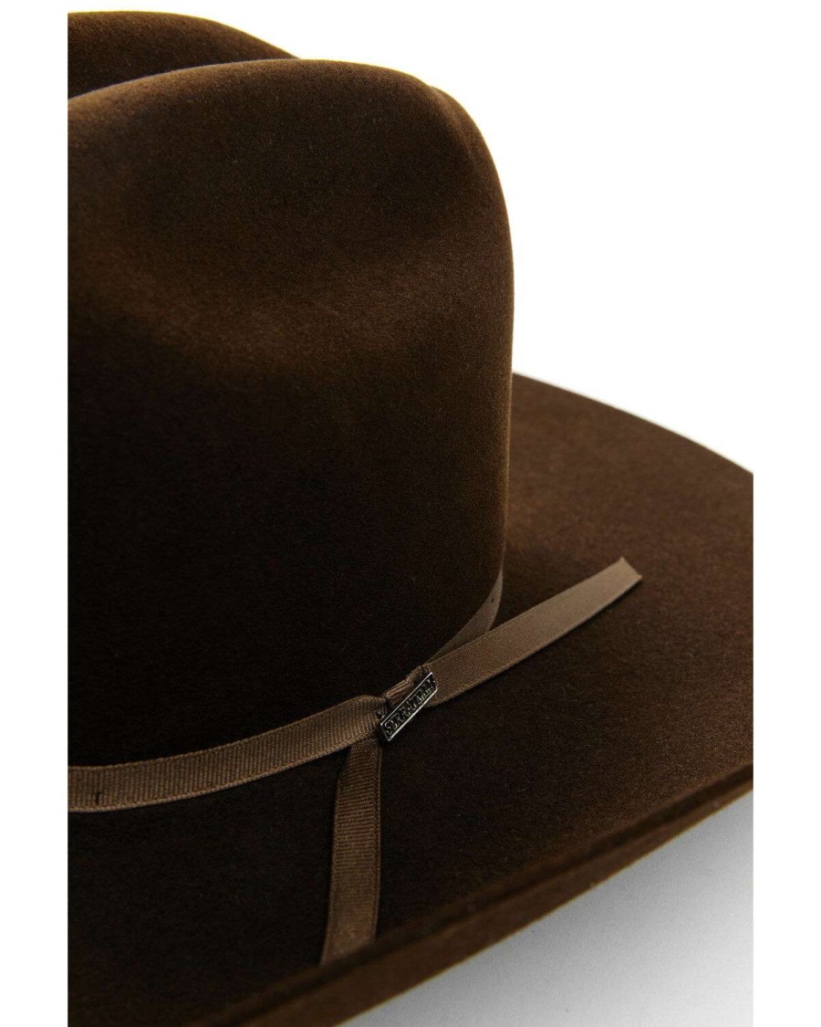 Western Hat * | Sale Serratelli 6X Chocolate Cattleman Ribbon Band Western Hat