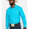 Western Shirt * | Clearance Resistol Men'S Turquoise Sam Striped Long Sleeve Western Shirt