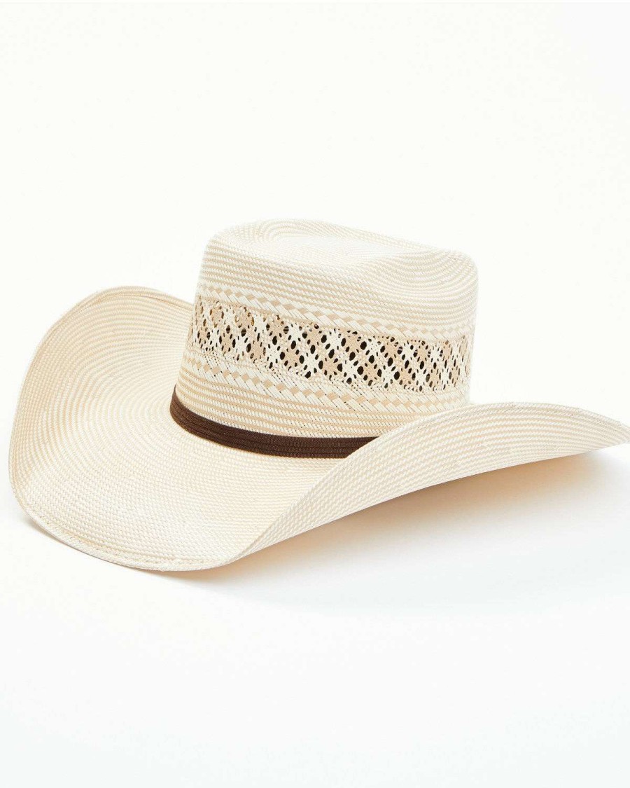 Western Hat * | Online Serratelli Natural Galveston Taupe Tall Brick Shantung Straw Western Hat