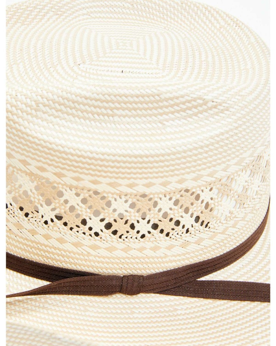 Western Hat * | Online Serratelli Natural Galveston Taupe Tall Brick Shantung Straw Western Hat