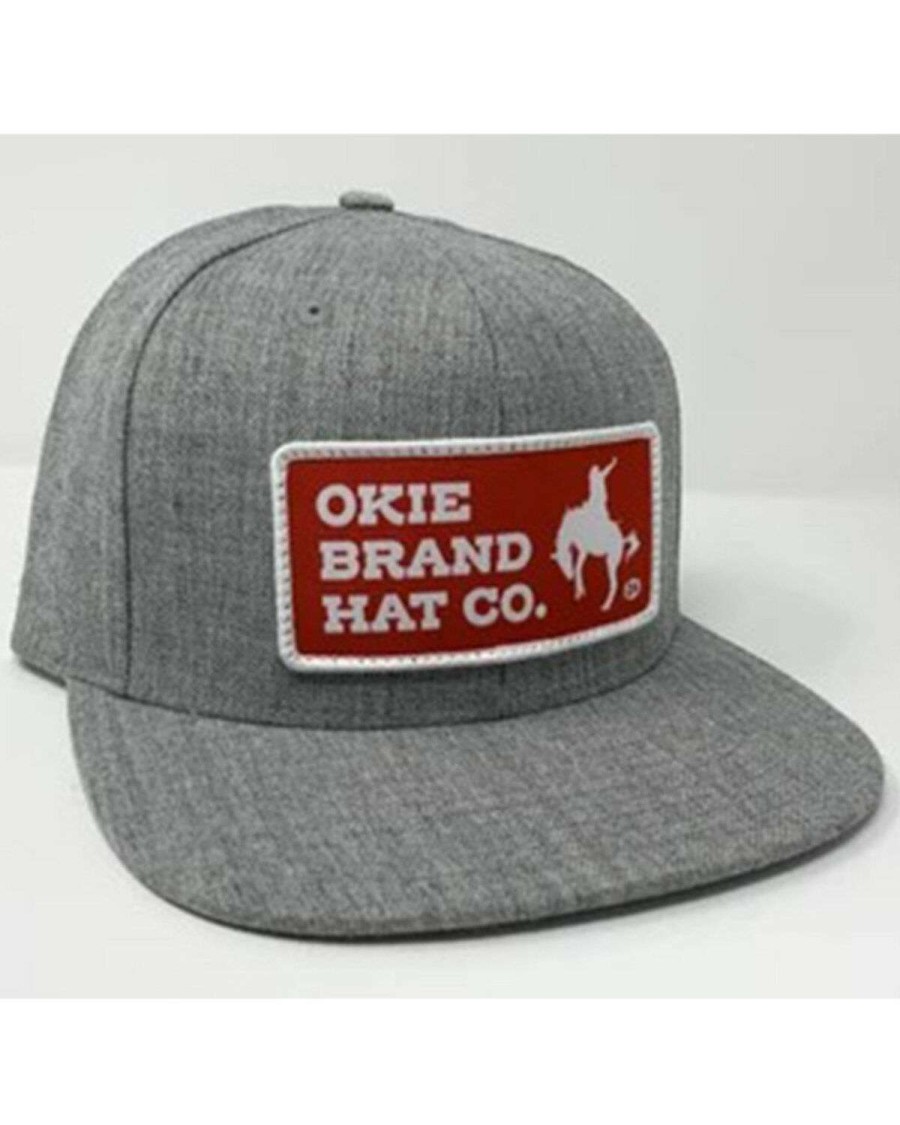 Caps * | Discount Okie Men'S Grey Okie Recreation Patch Solid-Back Ball Cap