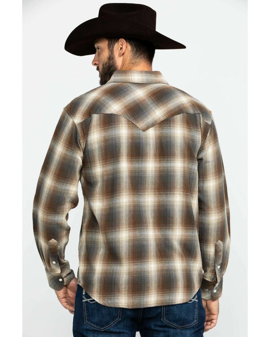 Western Shirt * | Sale Resistol Men'S Richland Ombre Plaid Long Sleeve Western Shirt