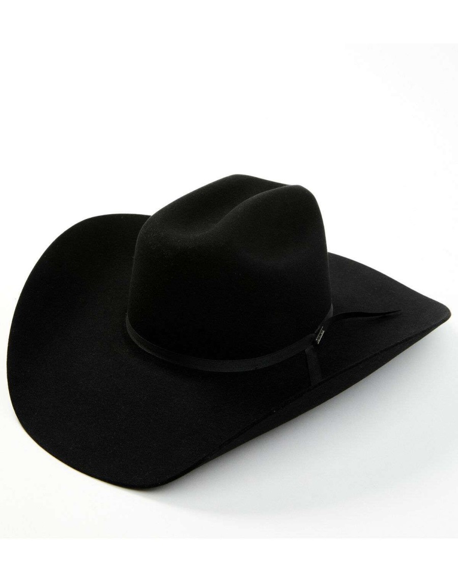 Western Hat * | Discount Serratelli 8X Black Fur-Felt 9 Crown Western Hat