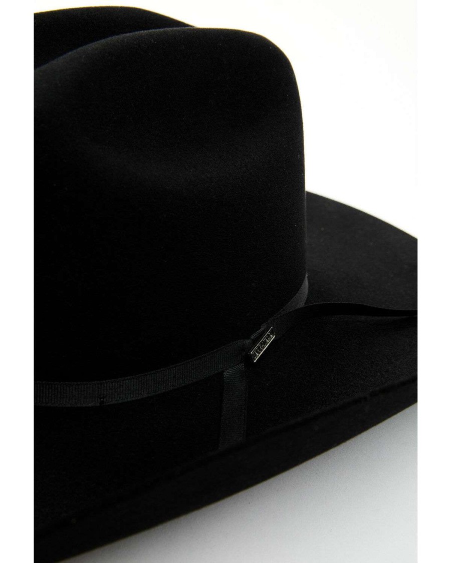 Western Hat * | Discount Serratelli 8X Black Fur-Felt 9 Crown Western Hat