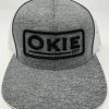 Caps * | Sale Okie Men'S Heather Grey Puff Embroidered Logo Mesh-Back Ball Cap