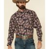 Western Shirt * | Online Resistol Men'S Black Meadow Floral Print Long Sleeve Western Shirt