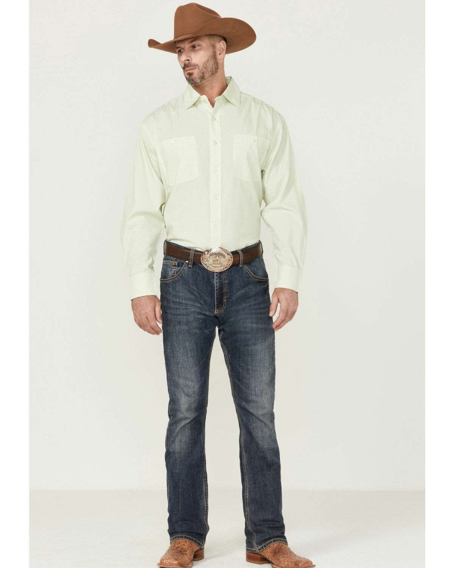 Western Shirt * | Sale Resistol Men'S Sage Long Sleeve Button-Down Western Shirt