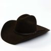 Western Hat * | Sale Serratelli 5X Cattleman Brown Two Ply Ribbon Band Felt Western Hat