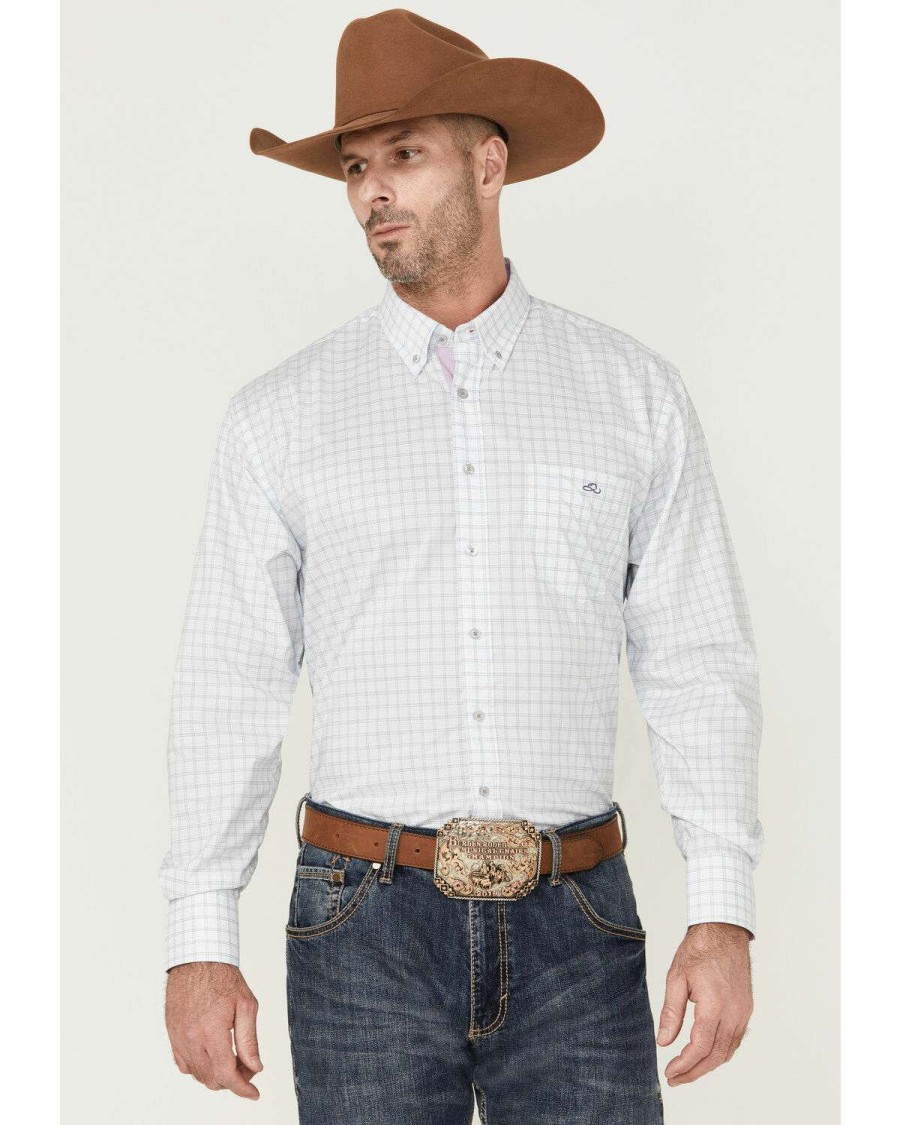 Western Shirt * | Sale Resistol Men'S Milton Small Check Plaid Long Sleeve Button-Down Western Shirt