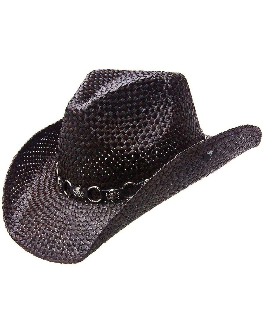 Cowboy Hats * | Peter Grimm Ltd Discount Peter Grimm Vado Skulls & Rings Hat Band Straw Cowboy Hat