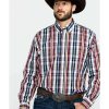 Western Shirt * | Clearance Resistol Men'S Halo Med Plaid Long Sleeve Western Shirt