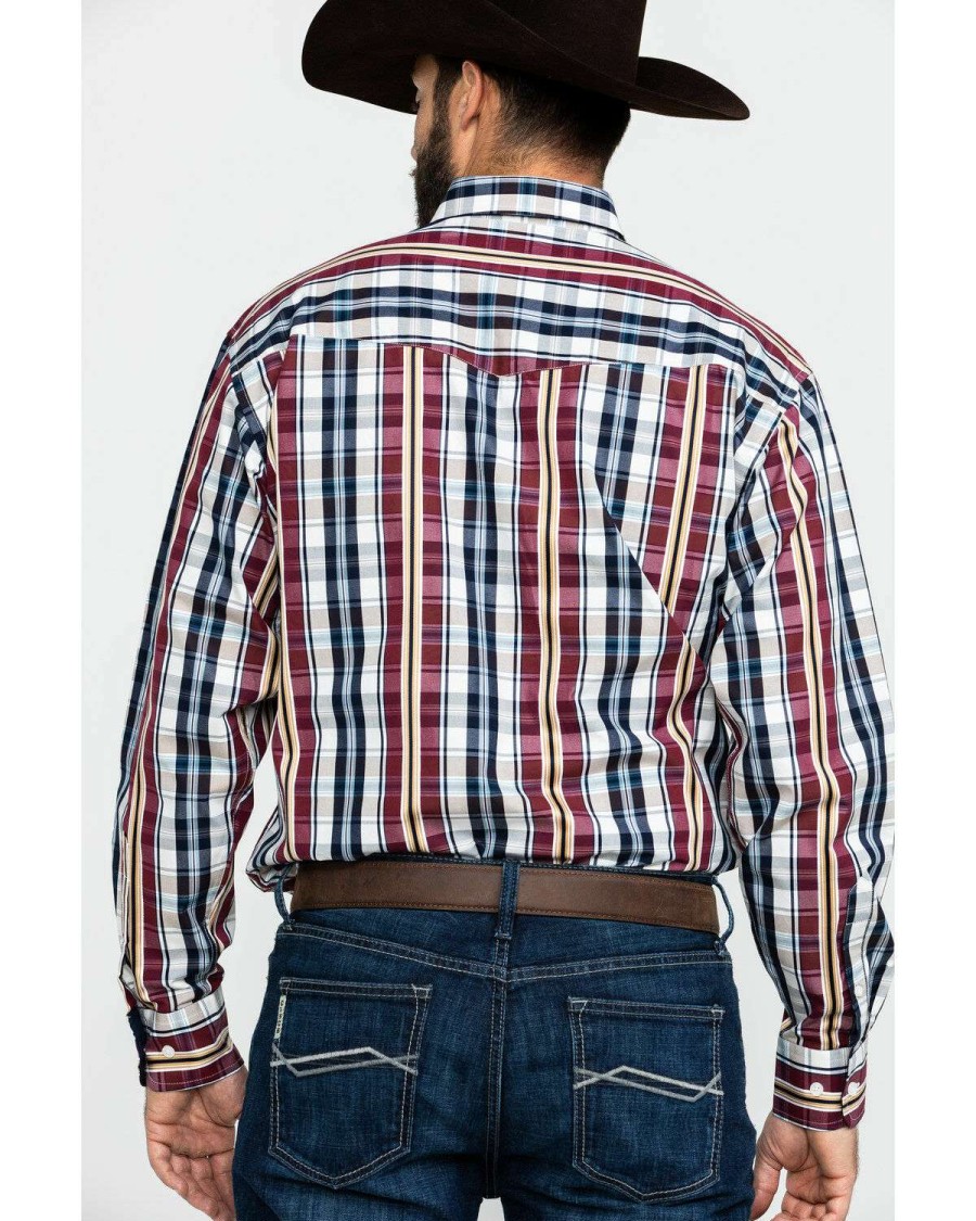 Western Shirt * | Clearance Resistol Men'S Halo Med Plaid Long Sleeve Western Shirt