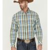 Western Shirt * | Clearance Resistol Men'S Pierson Large Plaid Long Sleeve Button-Down Western Shirt