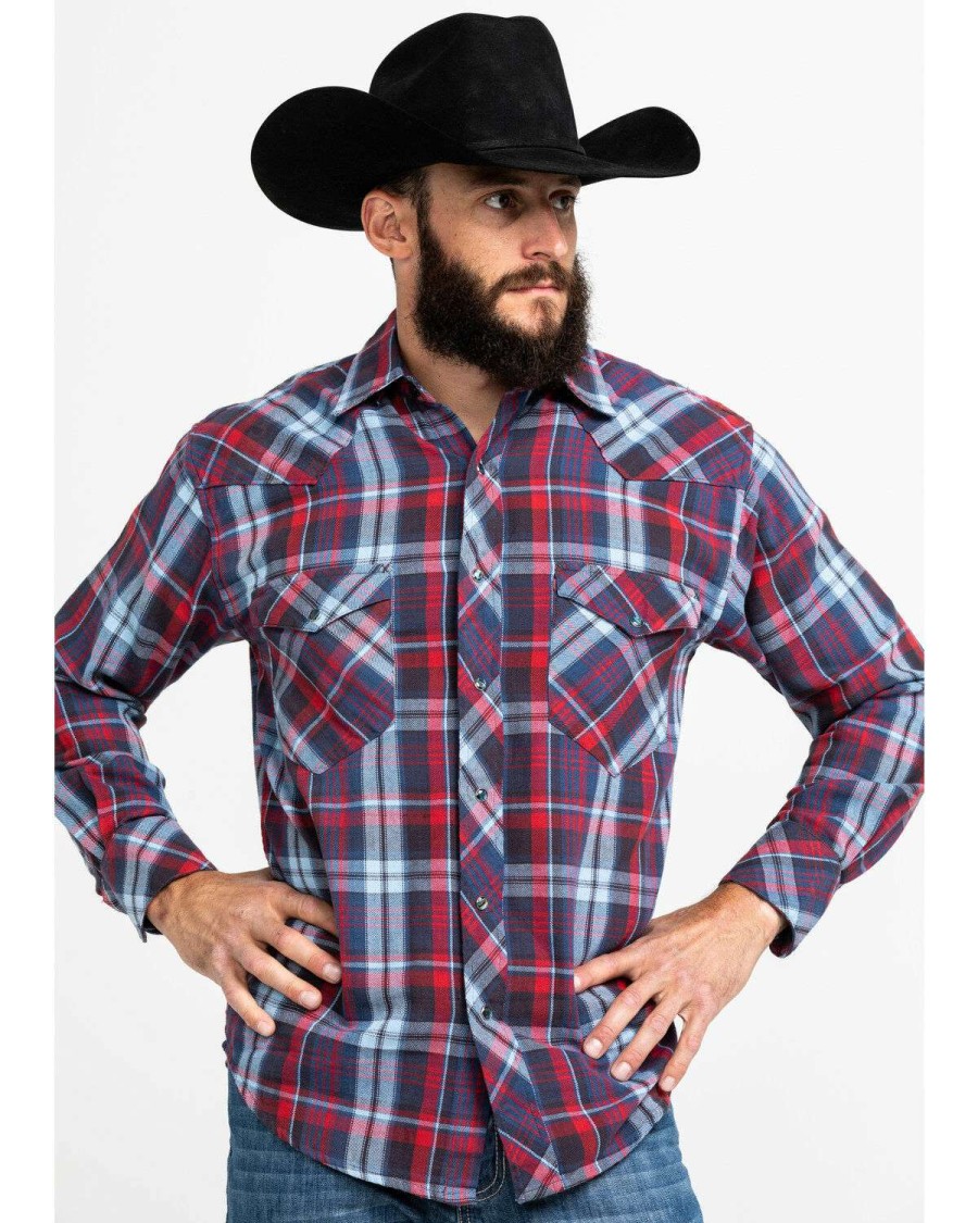 Western Shirt * | Clearance Resistol Men'S Ray Hubbard Plaid Long Sleeve Western Shirt