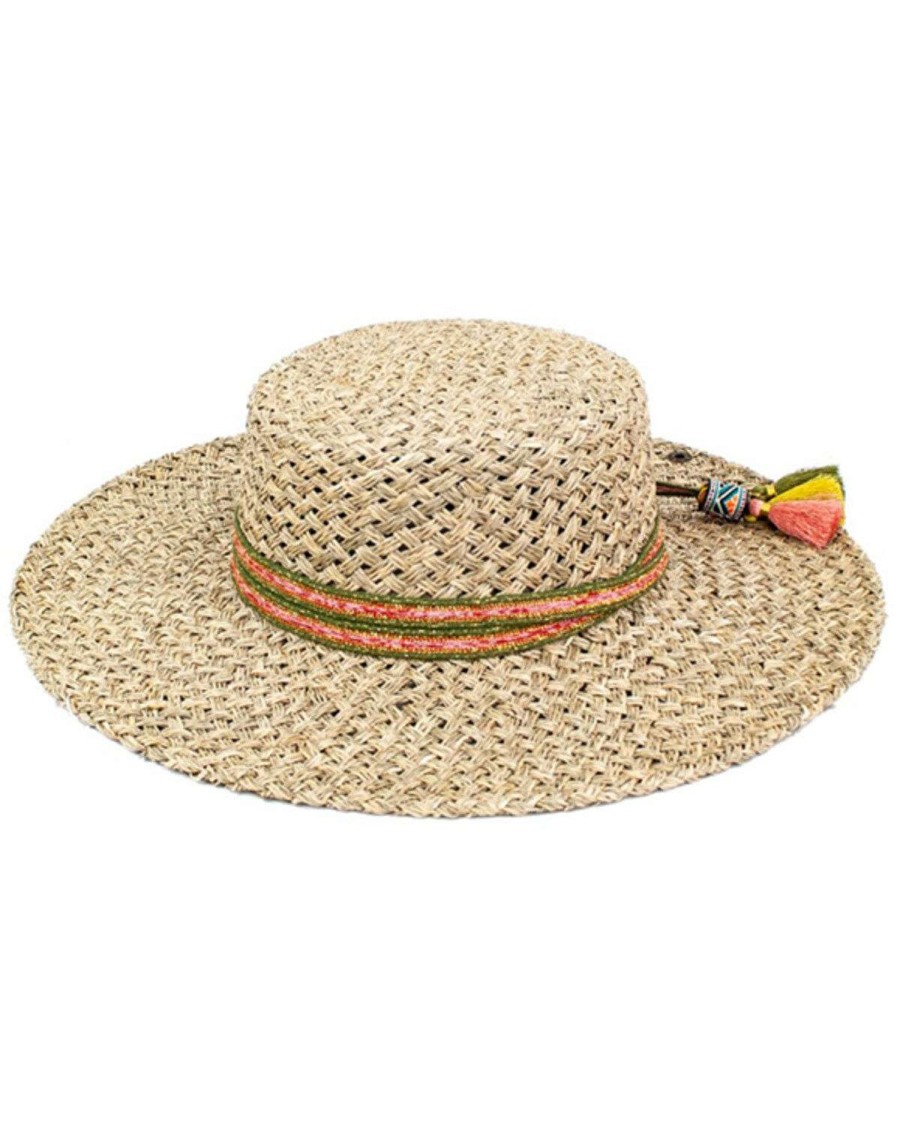 Western Hat * | Peter Grimm Ltd Clearance Peter Grimm Women'S Natural Staycation Straw Western Hat