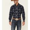 Western Shirt * | Discount Resistol Double R Men'S Cleburne Plaid Long Sleeve Snap Western Shirt