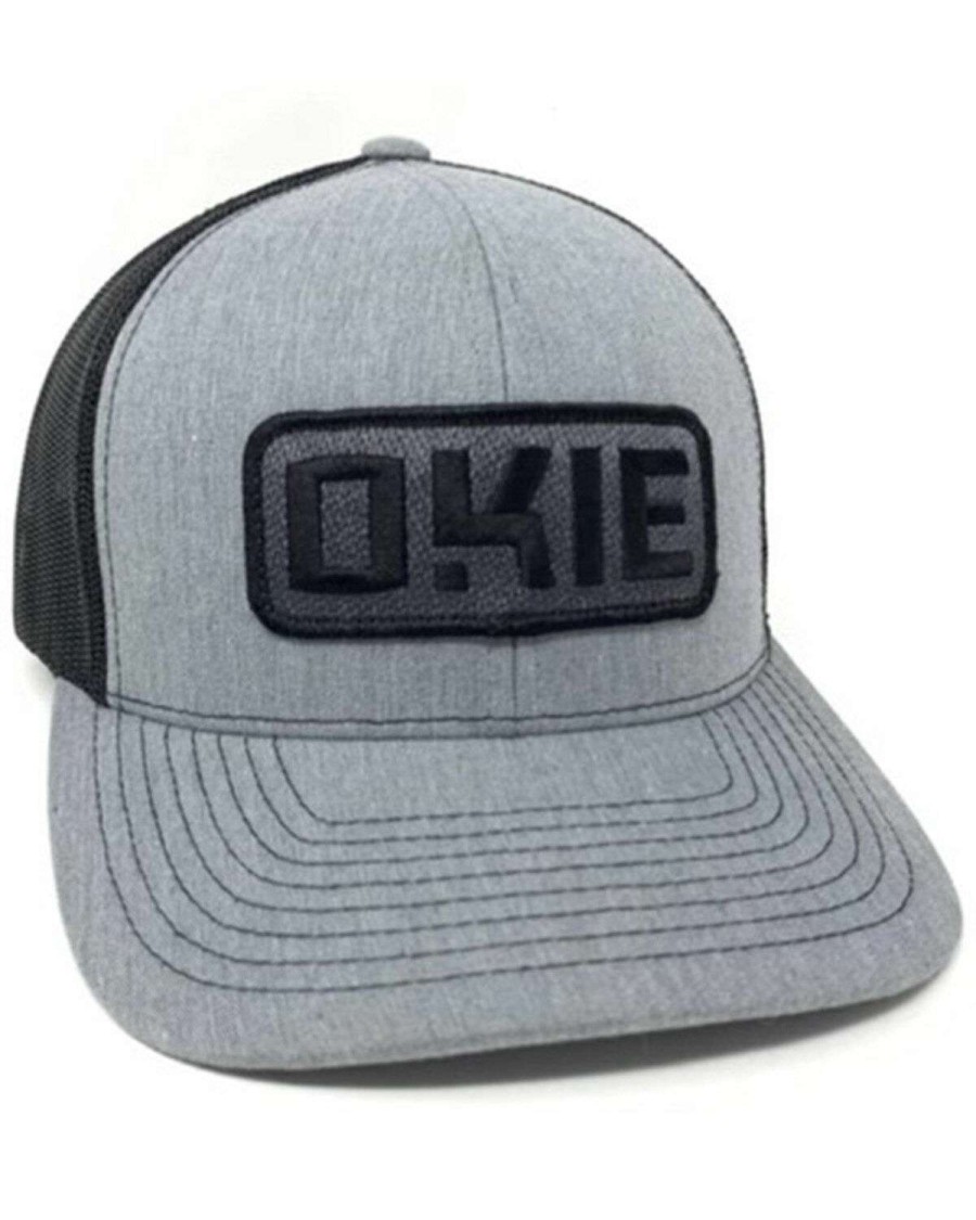 Caps * | Online Okie Men'S Grey & Black Tito Recreation Patch Mesh-Back Ball Cap