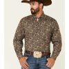 Western Shirt * | Clearance Resistol Men'S Peoria Floral Print Long Sleeve Button-Down Western Shirt