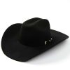 Western Hat * | Online Serratelli 100X Tuscan Black Fur Felt Self-Band Western Hat