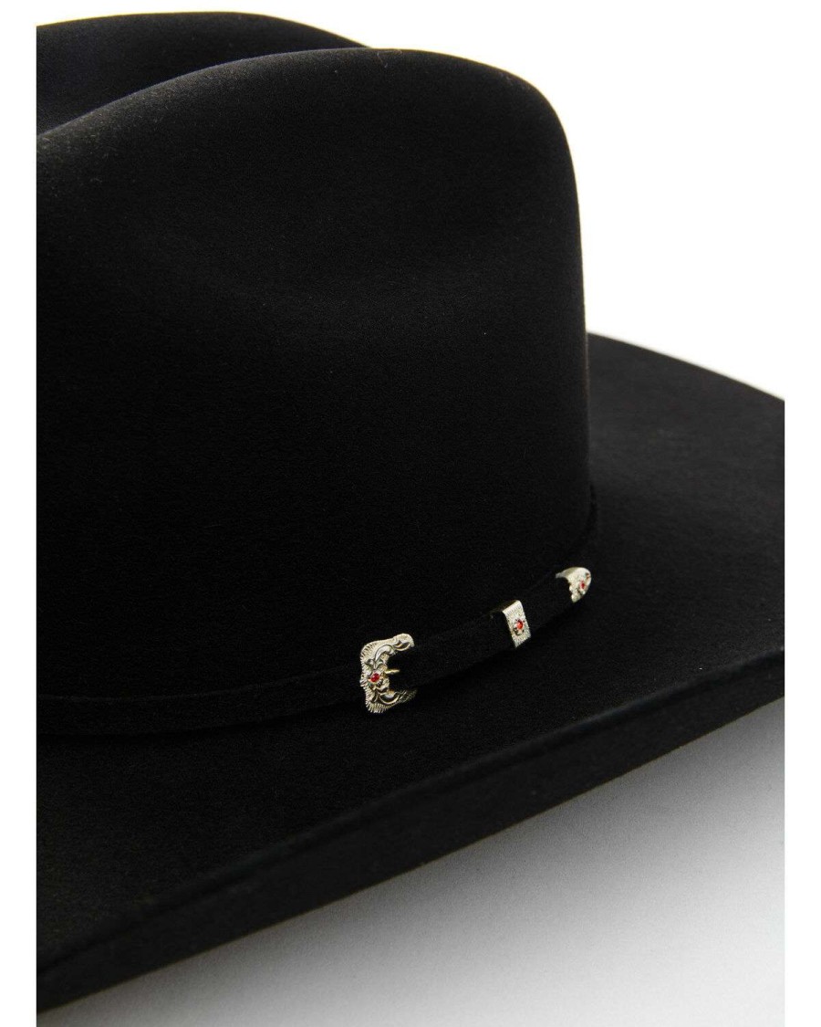 Western Hat * | Online Serratelli 100X Tuscan Black Fur Felt Self-Band Western Hat