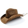 Western Hat * | Peter Grimm Ltd Outlet Peter Grimm Light Tan Terry Chin Cord Toyo Straw Western Hat