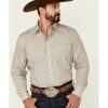 Western Shirt * | Outlet Resistol Men'S Grey Glenview Geo Print Long Sleeve Button-Down Western Shirt