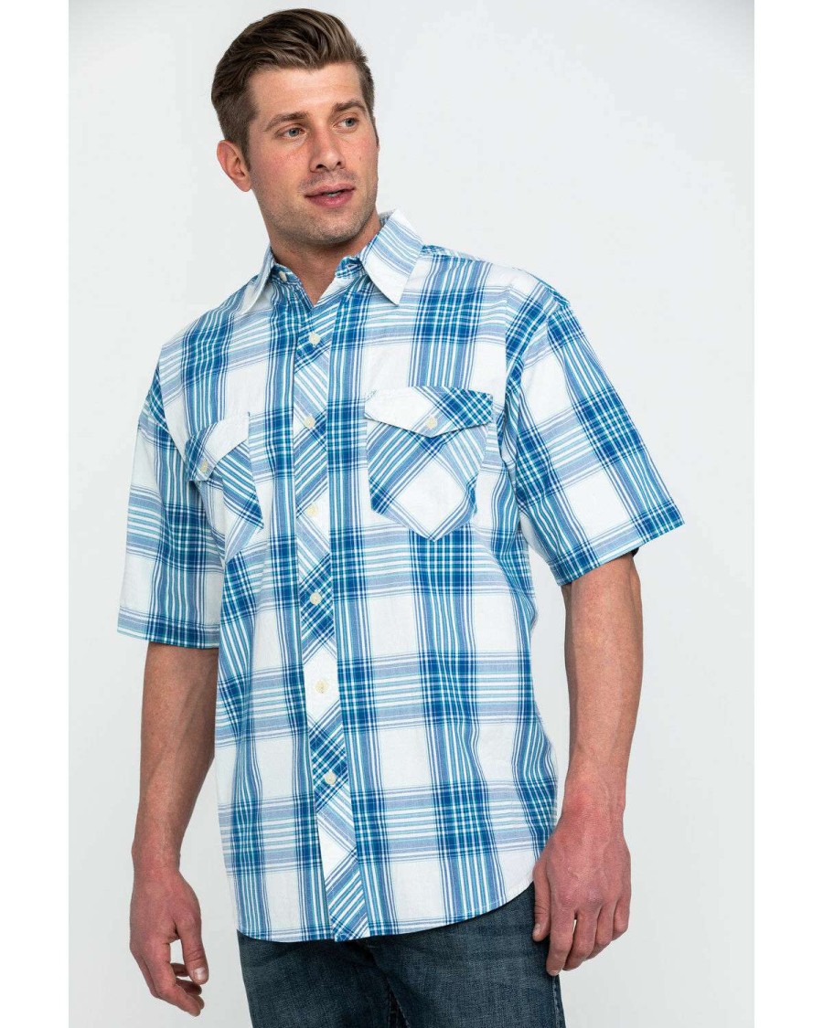 Western Shirt * | Online Resistol Men'S Biscayne Large Plaid Short Sleeve Western Shirt