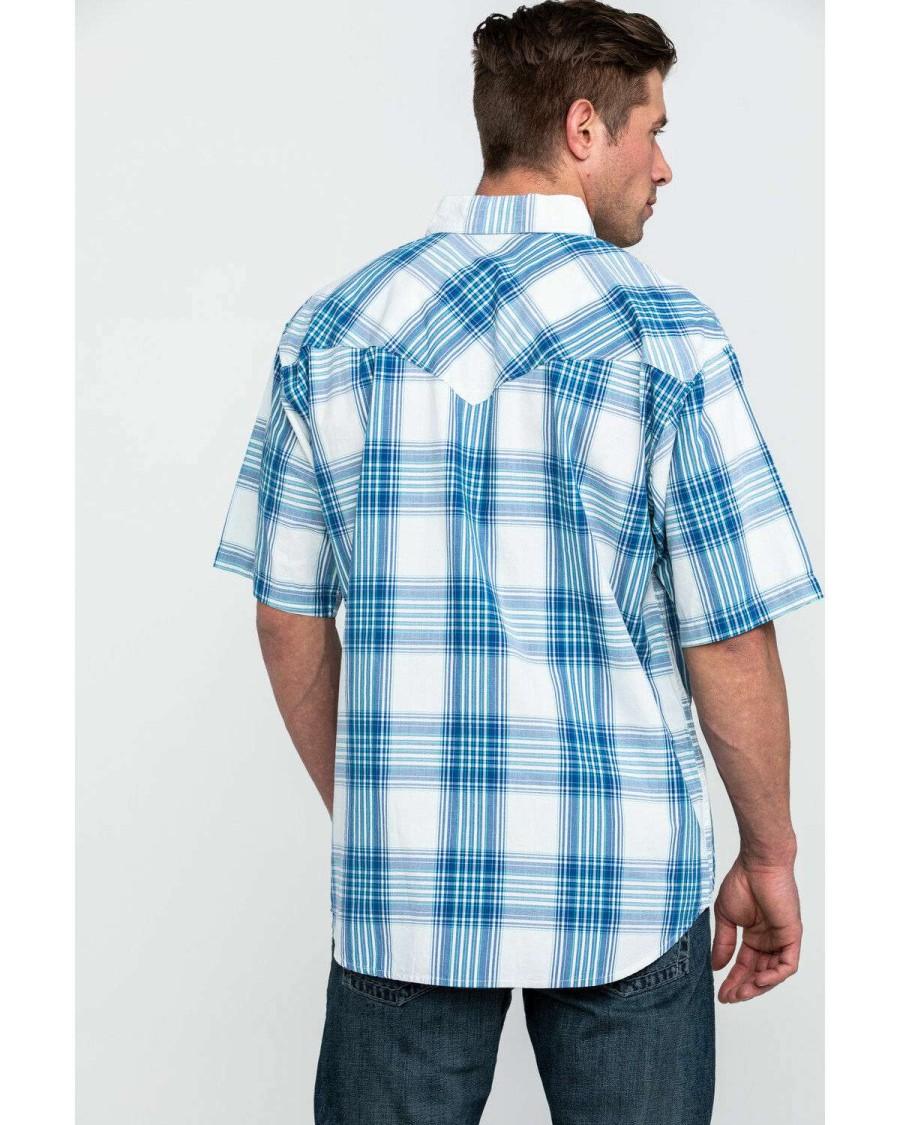 Western Shirt * | Online Resistol Men'S Biscayne Large Plaid Short Sleeve Western Shirt