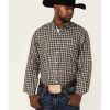 Western Shirt * | Discount Resistol Men'S Quincy Small Plaid Long Sleeve Button-Down Western Shirt