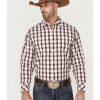 Western Shirt * | Clearance Resistol Men'S Bradenton Windowpane Plaid Long Sleeve Button-Down Western Shirt