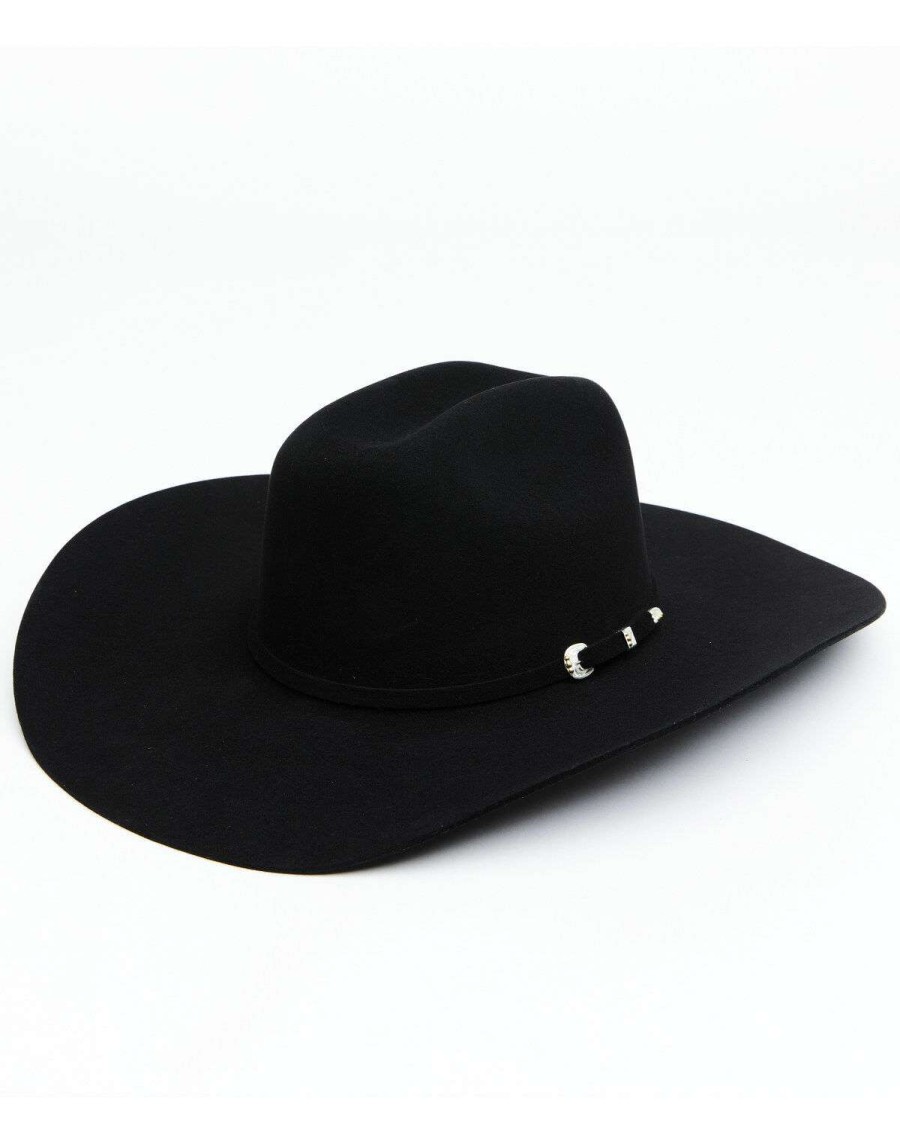 Western Hat * | Discount Serratelli Black 6X Canyon Cattleman Fur Felt Western Hat