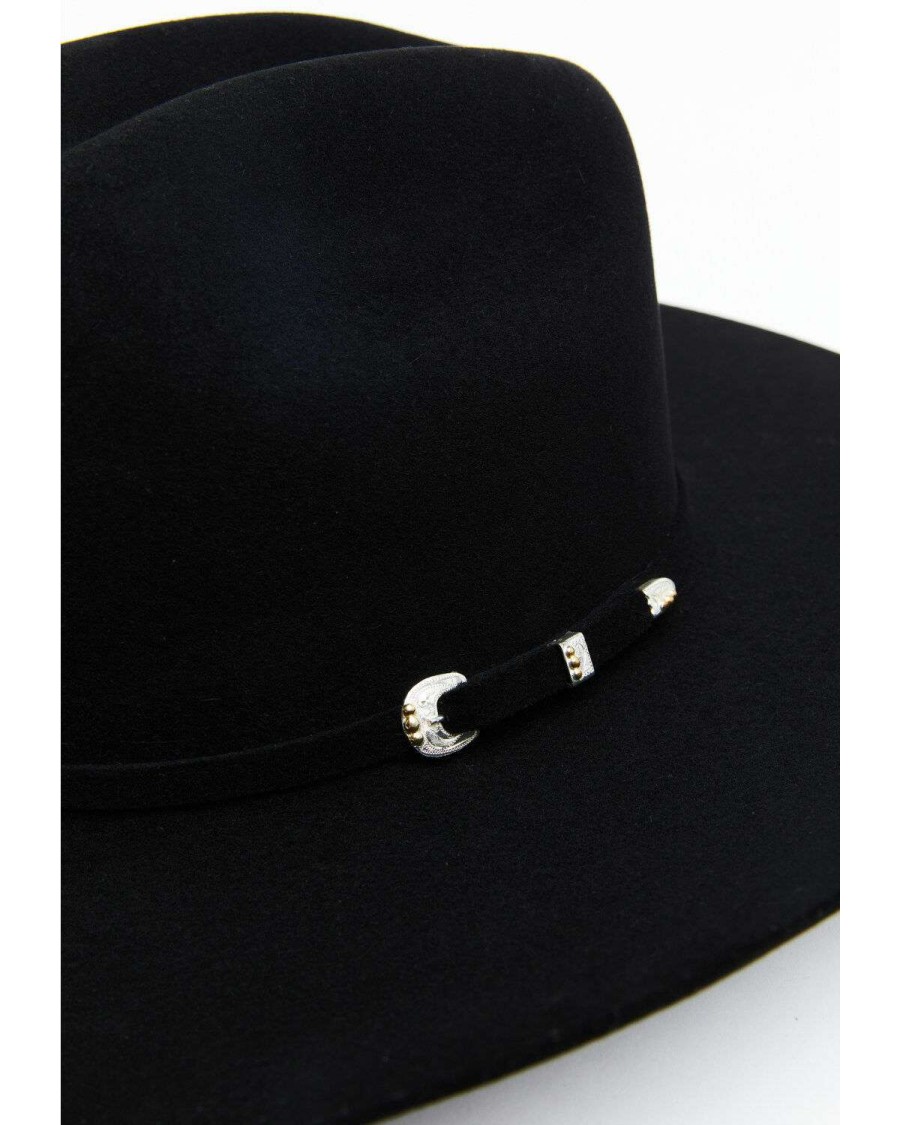 Western Hat * | Discount Serratelli Black 6X Canyon Cattleman Fur Felt Western Hat