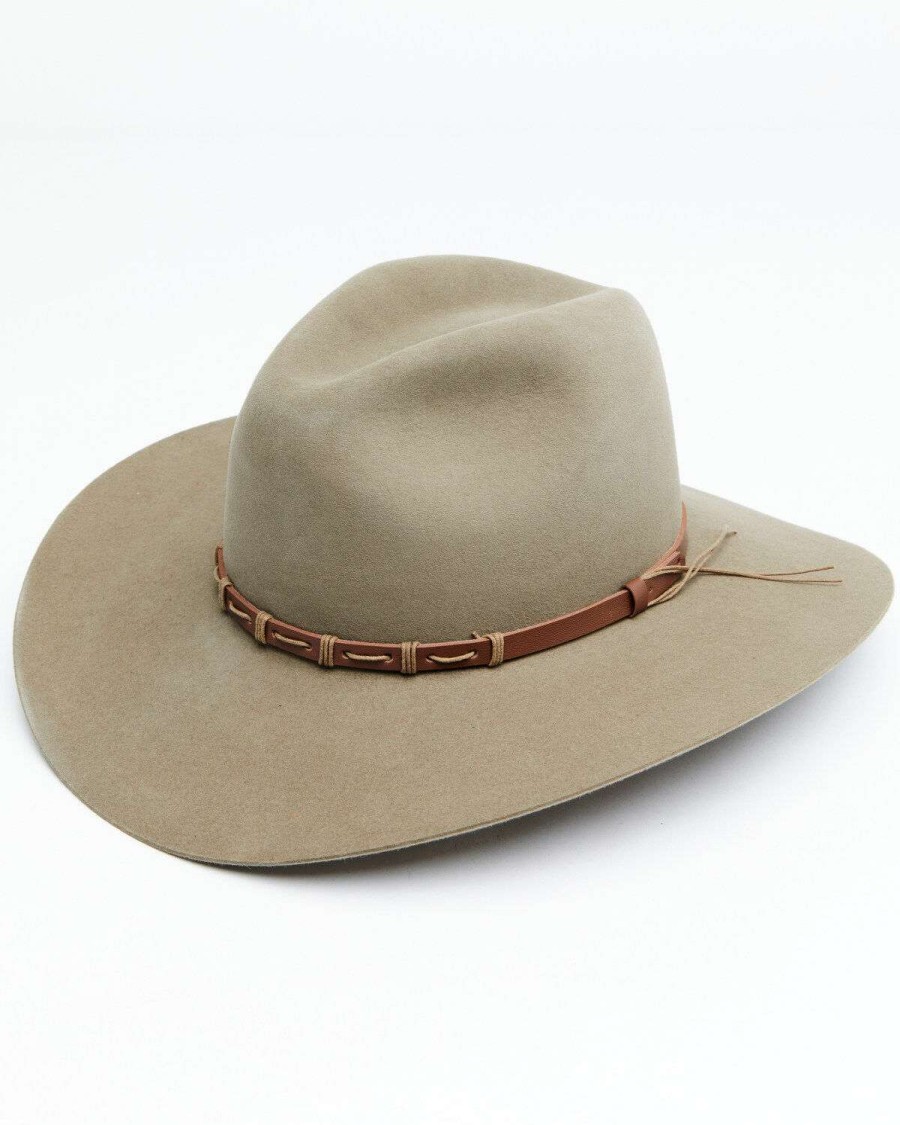 Western Hat * | Sale Rodeo King 5X Pecan Tracker Bonded Leather Western Felt Hat