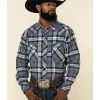 Western Shirt * | Sale Resistol Men'S Multi Plaid Long Sleeve Western Shirt