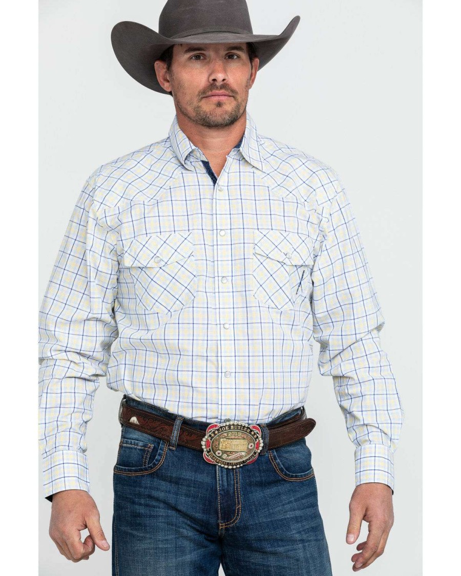 Western Shirt * | Outlet Resistol Men'S American Med Plaid Long Sleeve Western Shirt