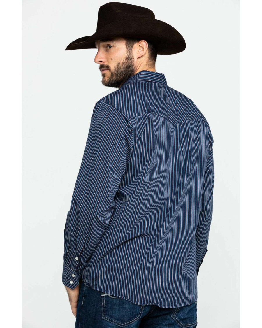 Western Shirt * | Sale Resistol Men'S Windsong Striped Long Sleeve Western Shirt