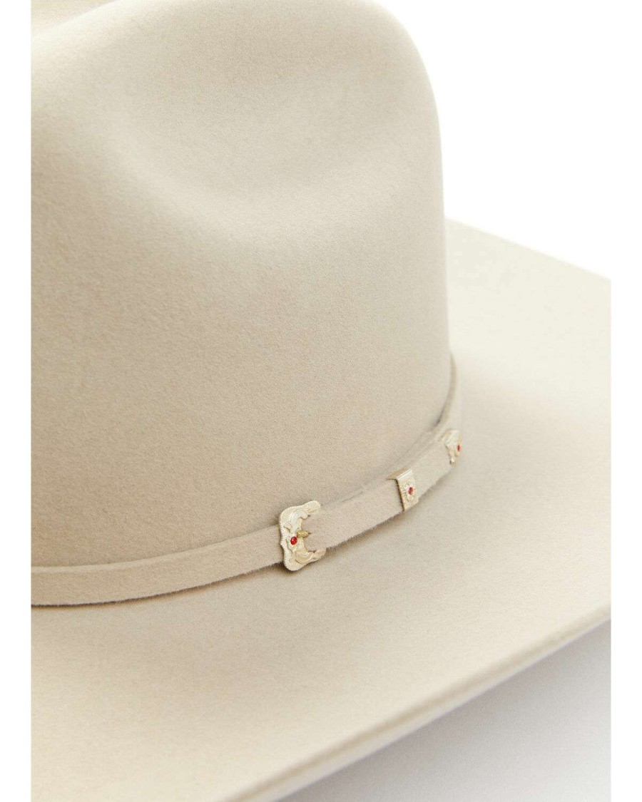 Western Hat * | Clearance Serratelli 100X Tuscan Silver Belly Fur Felt Self-Band Western Hat