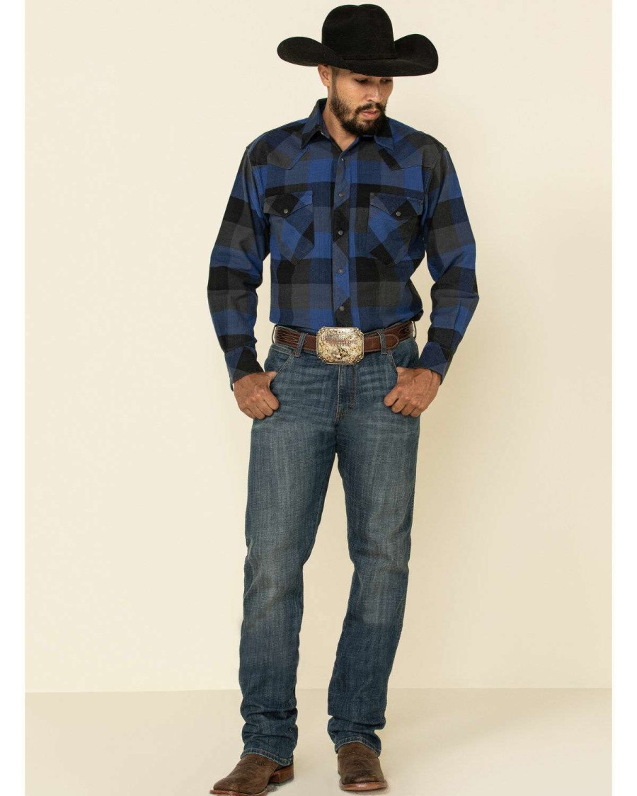 Western Shirt * | Discount Resistol Men'S Montreal Large Plaid Long Sleeve Western Shirt