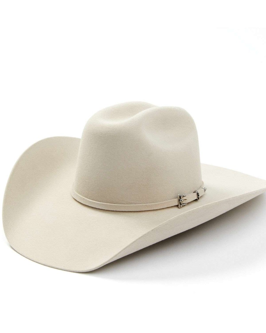 Western Hat * | Sale Serratelli 20X Abilene Silver Belly Self Buckle Band Fur-Felt Western Hat