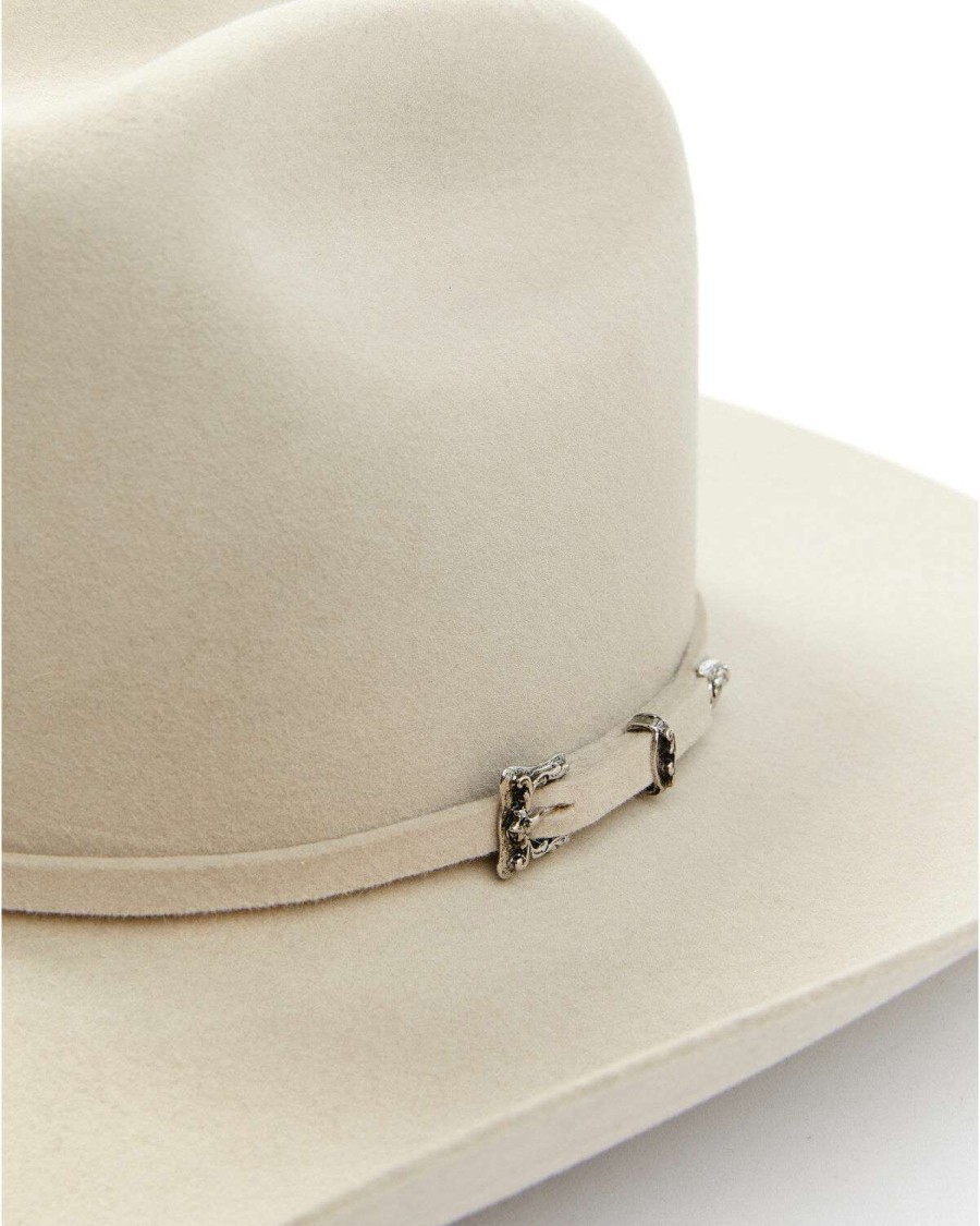 Western Hat * | Sale Serratelli 20X Abilene Silver Belly Self Buckle Band Fur-Felt Western Hat