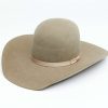 Western Hat * | Outlet Rodeo King 7X Pecan Open Crown Match Band Western Felt Hat