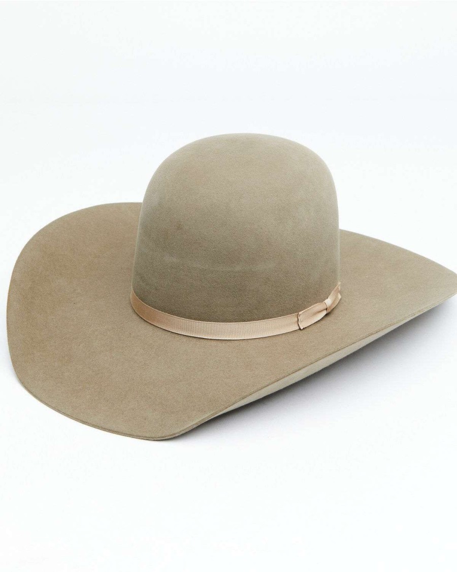 Western Hat * | Outlet Rodeo King 7X Pecan Open Crown Match Band Western Felt Hat