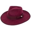 Western Hat * | Peter Grimm Ltd Online Peter Grimm Burgundy Eira Wool Felt Western Fedora Hat